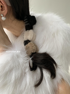 羊羔毛可爱质感百搭随意局部抓夹刘海夹 秋冬 LONSLAN ACC