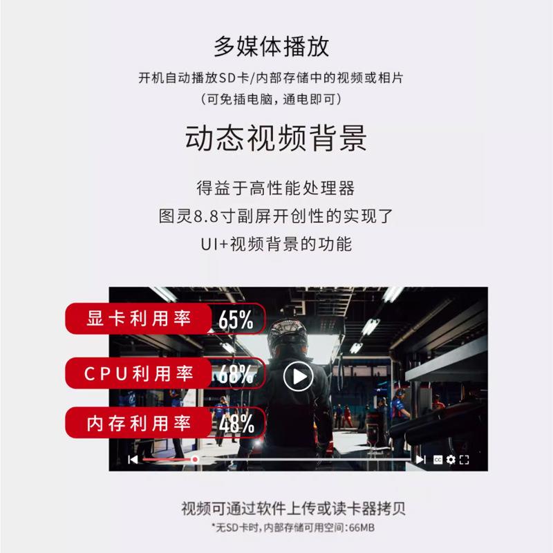 8.8寸IPS电脑机箱监控副屏Type C接口免AIDA多媒体动态视频背景