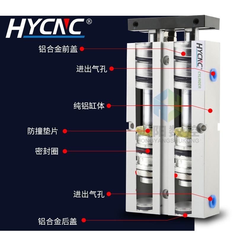 弘阳缸双杆双轴气缸大推力TN32/TDA32*10-15X20X25X30X40X50X200S