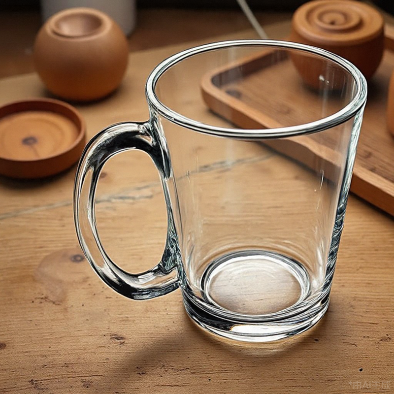 透明玻璃杯带把手耐高温水杯家用