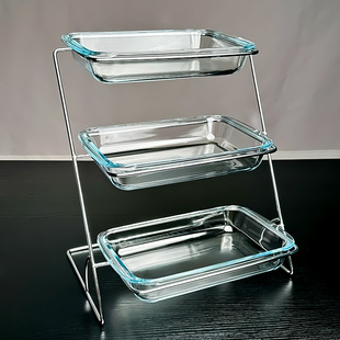 凉菜架子自助餐台酒店早餐双层多层水果盘小菜展示架摆台果盘商用