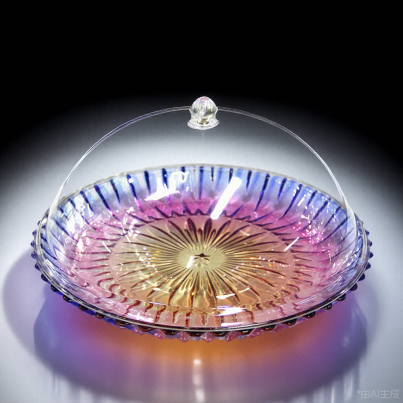 带盖大容量水晶玻璃网红水果盘