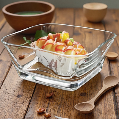 2025新款水晶玻璃碗方形小碗水果