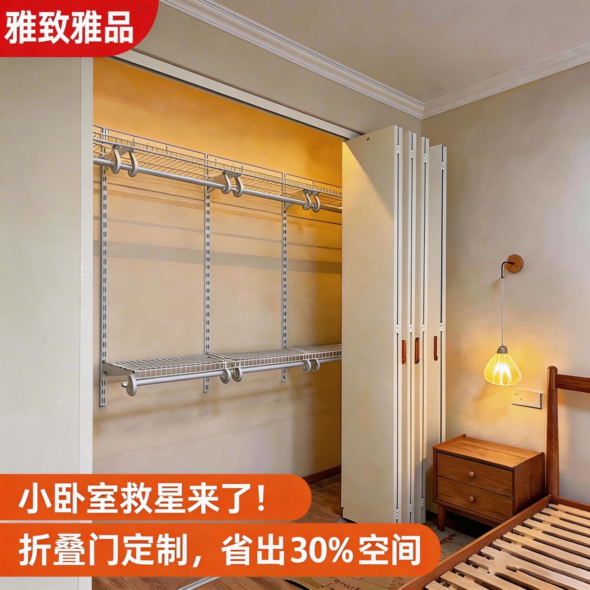 砌墙金属衣柜法式全铝实木折叠门定制现代简约衣帽间折叠门板定做图片