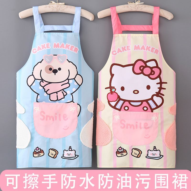 围裙新款厨房卡通成人可爱绑带家用防油做饭泼水防污工作服围腰