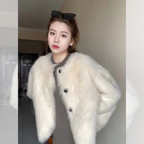 仿獭兔毛皮毛一体女2026秋款加厚毛毛小众高级感小个子环保皮草外