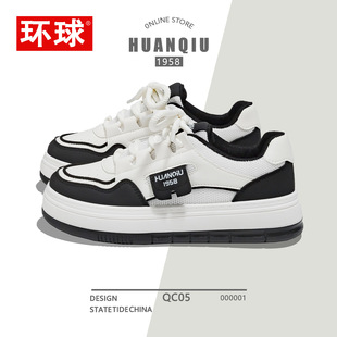 环球小白鞋熊猫女鞋学生高颜值2025夏季新款休闲保暖加绒板鞋子