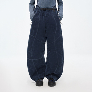 2025秋冬宽松休闲弯刀裤 复古 女 半圆原创女装 灯芯绒牛仔面料