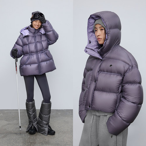 高密度面料 半圆女装[运动2025秋冬宽松连帽哑光短款面包羽绒服女