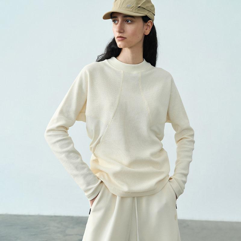 科技功能透气 半圆女装[运动]2026春秋宽松衣服休闲长袖T恤女上衣