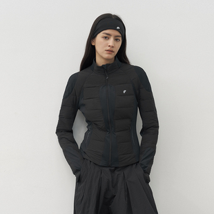 半圆女装[运动]2024冬季新款色合体款内胆羽绒服女弧线型分割