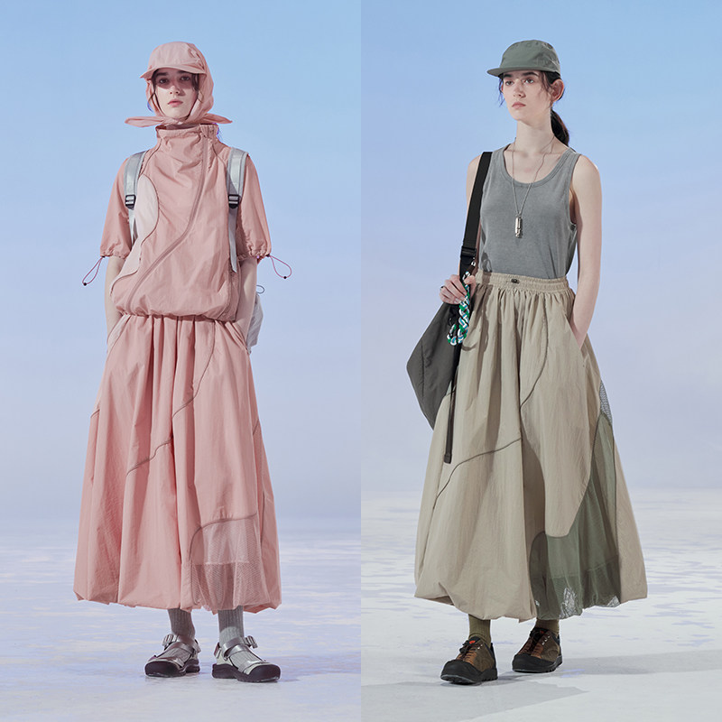 黑科技防晒凉感面料 半圆原创女装2026夏季短上衣配a字半身裙套装