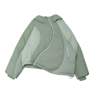 半圆原创设计女装2025冬季连帽短款高端洋气高级感超好看羽绒服女