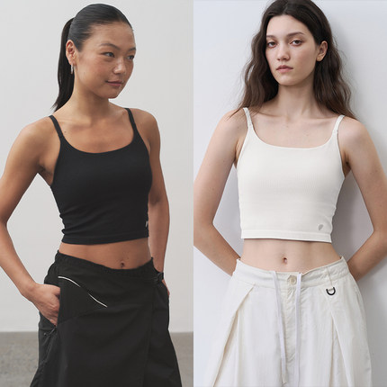 【2件158】半圆女装[运动]2025夏细肩提花解构设计背心吊带女上衣