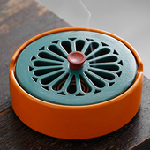 特大号蚊香炉家用室内除味环香镂空蚊香盘托 托薰香檀香陶瓷办公