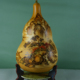 坐忘堂 真葫芦玄关客厅摆件礼品 天然大葫芦手工彩色烙画山水