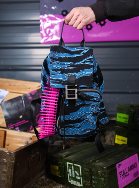 罗曼凯瑟 OverLoaded 黑蓝虎纹迷彩双肩包背包时尚潮流休闲高街