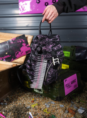 罗曼凯瑟OverLoaded黑粉虎纹迷彩子弹双肩包背包时尚潮流高街书包