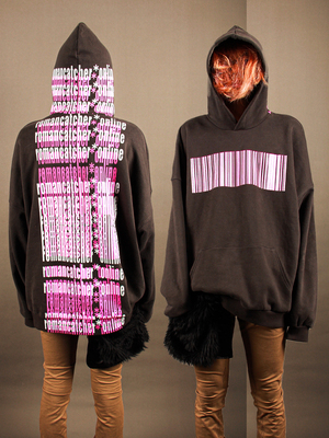 罗曼凯瑟条形码加绒卫衣