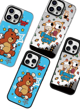 COCOTiFY镜面家庭恶搞之家贴纸17Pro适用iPhone15ProMax苹果16Pro网红明星可爱小熊磁吸手机壳14防摔保护套12