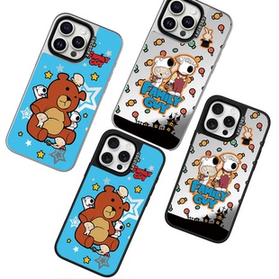 COCOTiFY镜面家庭恶搞之家贴纸17Pro适用iPhone15ProMax苹果16Pro网红明星可爱小熊磁吸手机壳14防摔保护套12