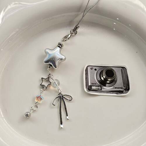 呜呜银色大星星咕本链可爱星星咕本挂件卡册挂链手机挂链钥匙扣
