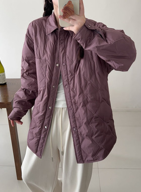 12.22 福利 CY-15061韩版90白鸭绒单口袋菱格绗线衬衫羽绒服