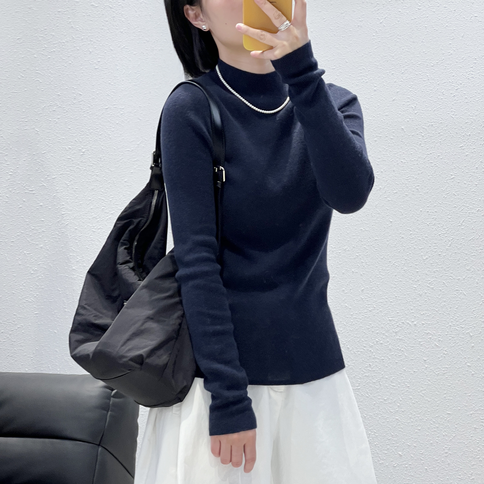 无缝百搭全羊毛中领打底衫