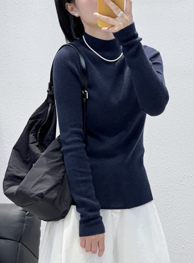 9.20 秋冬新款 LN-6627韩版无缝百搭全羊毛中领打底衫