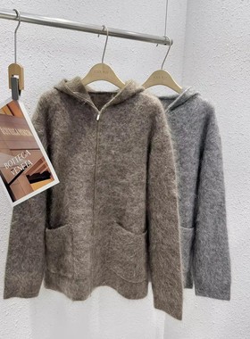 11.27 冬季新款 GMI-25642韩版进口幼崽马海毛拉链连帽大开衫