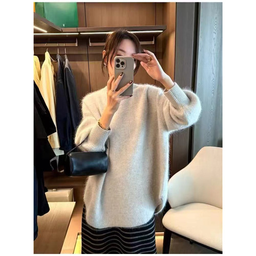 加厚宽松加厚长毛浣熊绒衫