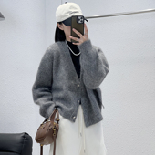 2.3 3322欧货高配三粒扣纯色加厚baby马海毛开衫 福利 HOU