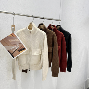双拉链头立领加厚全羊毛衫 12.26 7282韩版 福利