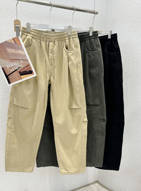 12.5 冬季新款 ZHE-0133美式抽绳松紧腰全棉男士休闲裤伞兵裤