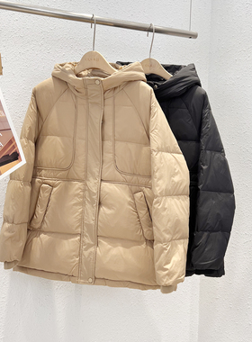 12.21 福利 JSJ-8818韩版90白鸭绒宽松连帽羽绒服外套