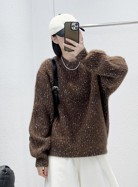 12.12 福利 BSYJ-3379韩版定纺珠片纱加厚圆领宽松浣熊绒衫