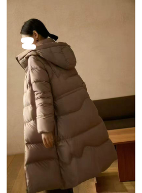 1.20 福利 AFN-2419韩版90白鸭绒抽绳腰连帽中长款加厚羽绒服