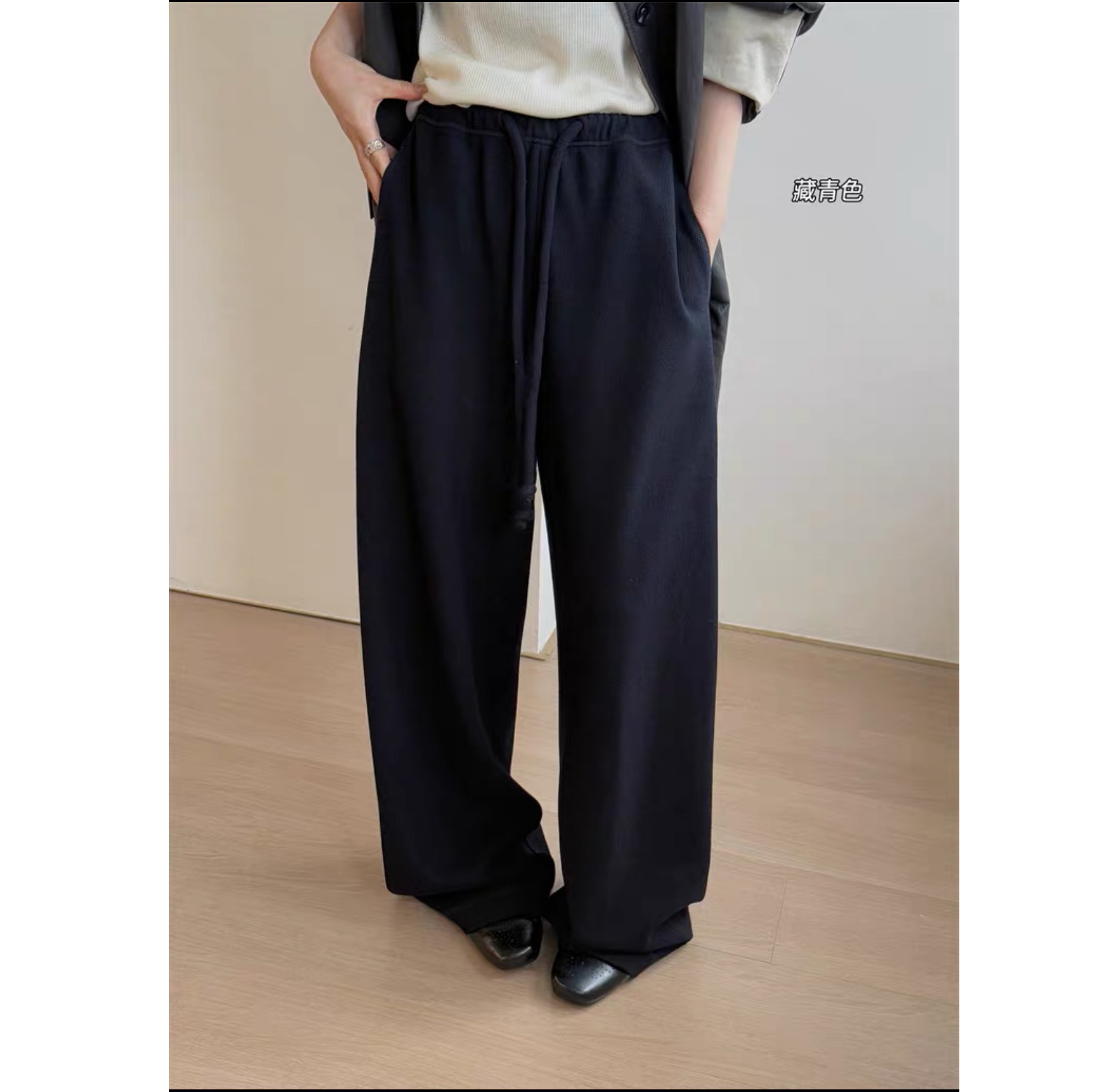 斜纹醋酸羊毛小弯刀裤