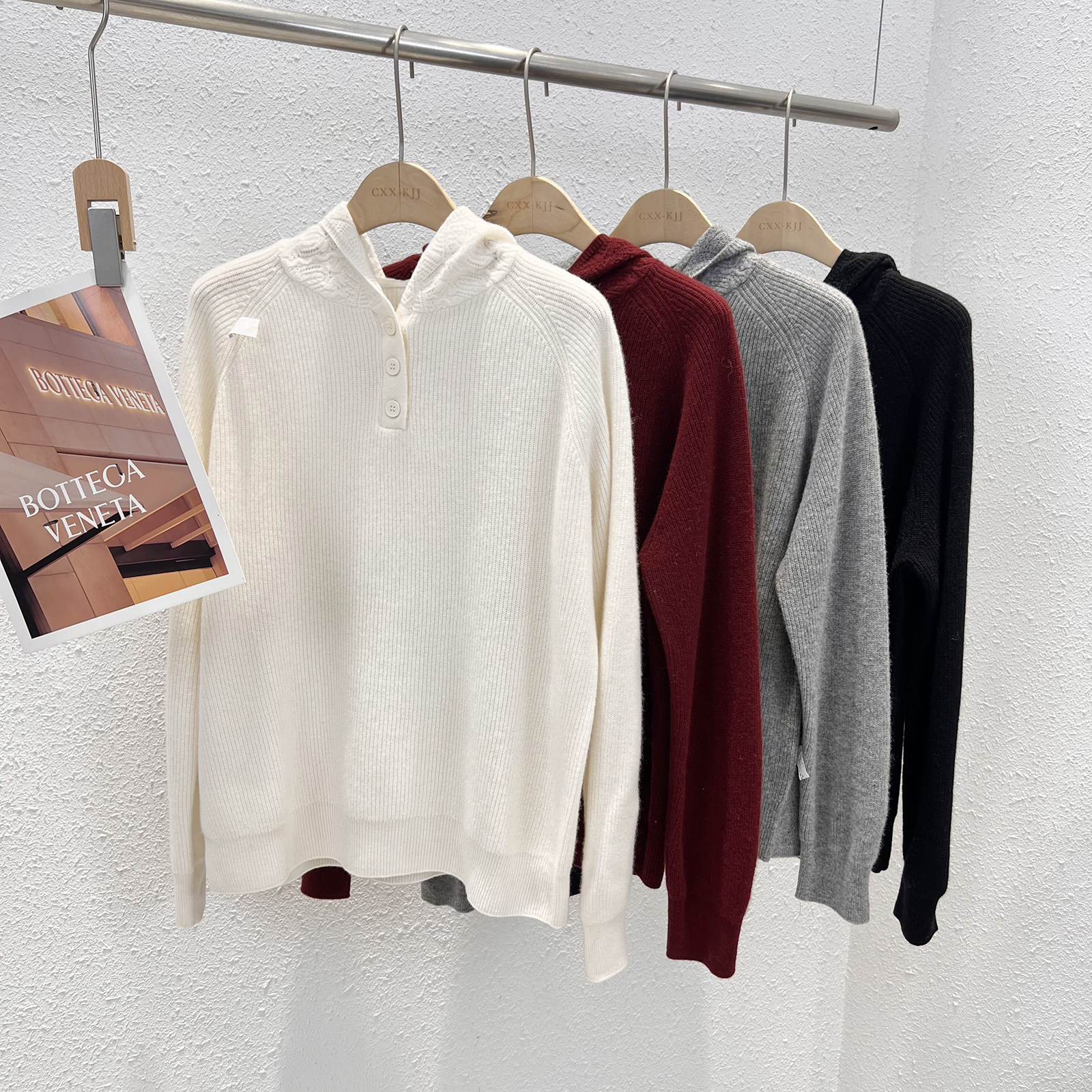 1.25 福利 HONG-5678韩版三粒扣全羊毛百搭帽衫,女装/女士精品,毛针织衫,淘宝优惠券,粉丝福利购,淘宝优惠卷