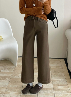 12.25 冬季新款 SUT-83252韩版四面弹密密绒显瘦九分牛仔奶奶裤