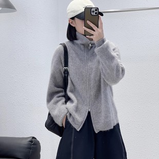 双拉链头10羊绒90羊毛加厚拉毛开衫 11.30 2422韩版 BGL 福利