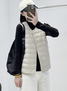 12.14 秋冬新款 AFN-2301欧货90白鸭绒波浪绗线两穿羽绒马甲内胆