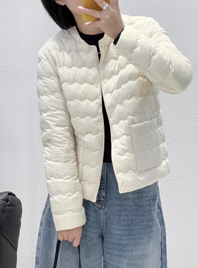 11.30 MLK-6080韩版轻奢90白鸭绒波浪绗线立领轻便羽绒服