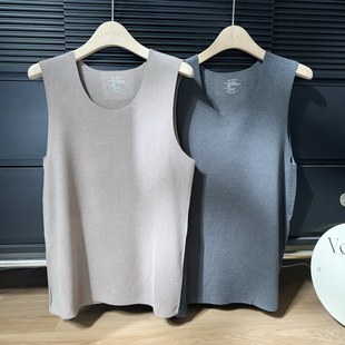 6818高弹无痕男士 貂绒蚕丝保暖背心 秋冬新款 12.5