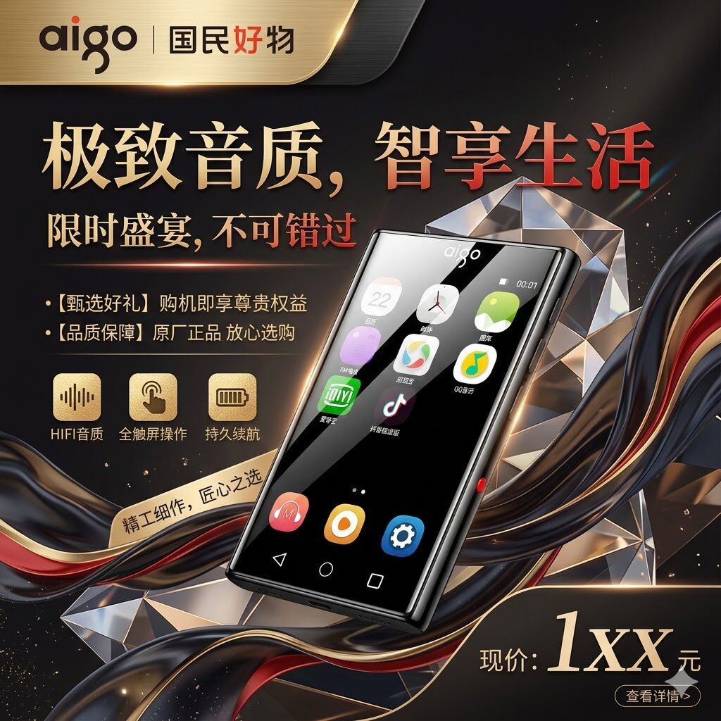 爱国者M2PRO全面屏wifi可上网智能播放器mp3上网蓝牙版英