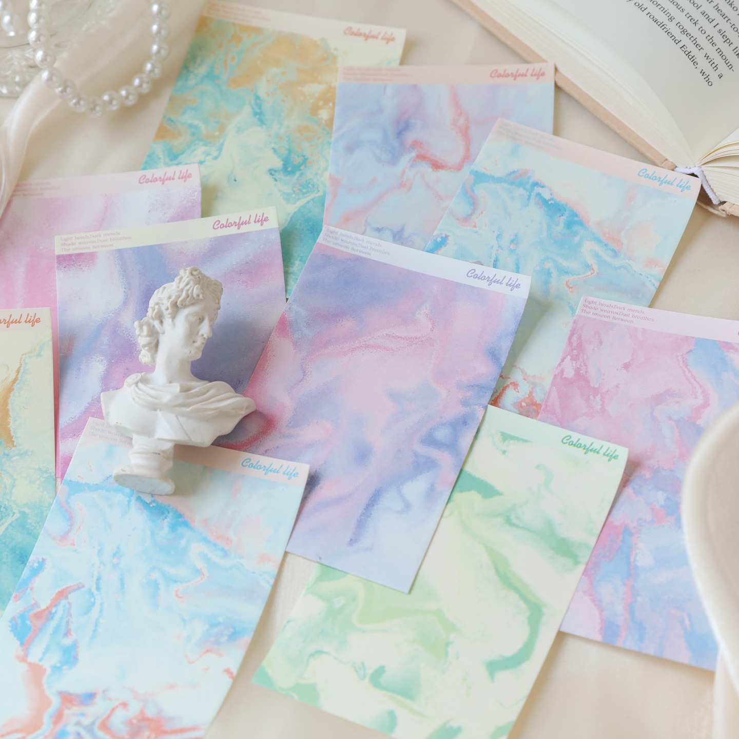 冠淘 彩韵便签长方形 可爱面包无粘性ins高颜值可撕式学习计划本创意文具便签纸