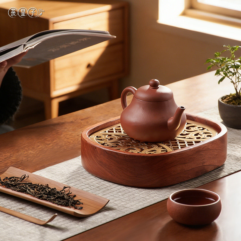 茶皇子实木茶盘干泡盘壶承新中式
