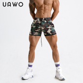 新款 短裤 男迷彩休闲三分裤 uawo夏季 松紧腰速干潮牌ins运动裤 健身