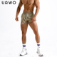 新款 潮牌ins丝滑三分裤 阿罗裤 uawo夏季 短裤 男士 修身 休闲运动健身