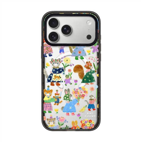 艺术家Aiko Fukawa联名涂鸦插画花卉猫咪兔子适用iphone17手机壳16promax苹果15pro磁吸MagSafe透明14plus/13
